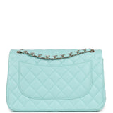 Chanel Jumbo Classic Double Flap Light Blue Caviar Light Gold Hardware - Thumbnail View 4