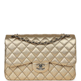 Chanel Jumbo Classic Double Flap Bag Gold Metallic Lambskin Ruthenium Hardware - Thumbnail View 1