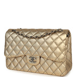 Chanel Jumbo Classic Double Flap Bag Gold Metallic Lambskin Ruthenium Hardware - Thumbnail View 5