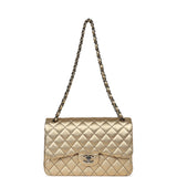 Chanel Jumbo Classic Double Flap Bag Gold Metallic Lambskin Ruthenium Hardware - Thumbnail View 7