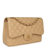 Chanel Jumbo Classic Double Flap Bag Beige Caviar Gold Hardware - Thumbnail View 2