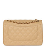Chanel Jumbo Classic Double Flap Bag Beige Caviar Gold Hardware - Thumbnail View 4