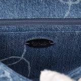 Pre-owned Chanel Medium Classic "CC Printed" Flap Bag Blue Denim Silver Hardware - Thumbnail View 8