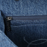 Pre-owned Chanel Medium Classic "CC Printed" Flap Bag Blue Denim Silver Hardware - Thumbnail View 9