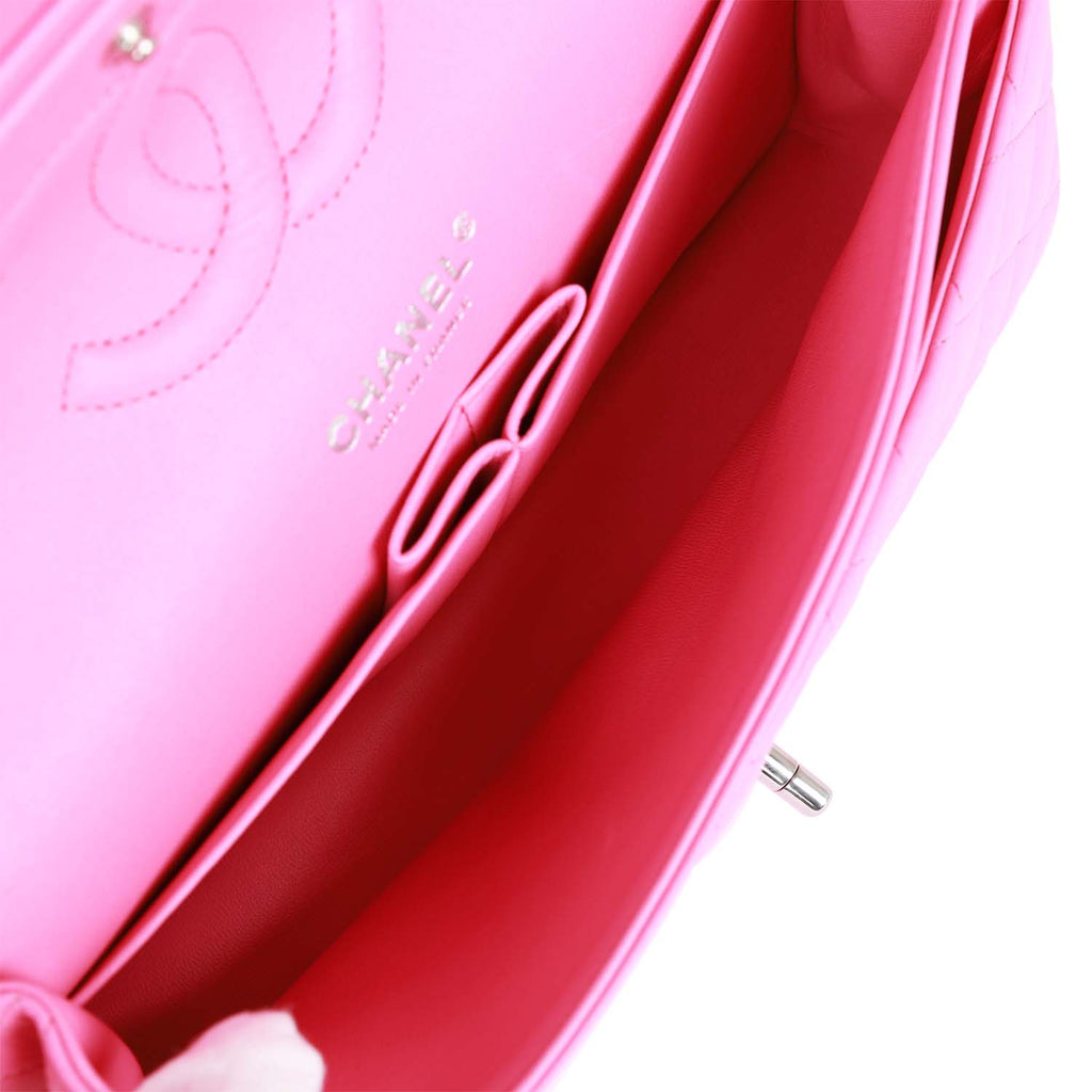 Chanel - Pink Chevron Lambskin Classic Double Flap Medium