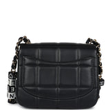 Chanel Monaco Mini Square Flap Bag Black Lambskin Light Gold Hardware