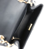 Chanel Monaco Mini Square Flap Bag Black Lambskin Light Gold Hardware