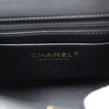 Chanel Monaco Mini Square Flap Bag Black Lambskin Light Gold Hardware