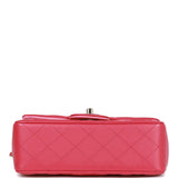 Chanel Mini Rectangular Flap with Top Handle Pink Lambskin Light Gold Hardware