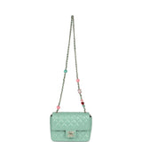 Chanel Candy Heart Mini Flap Bag Turquoise Lambskin Enamel and Light Gold Hardware