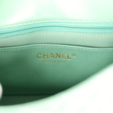 Chanel Candy Heart Mini Flap Bag Turquoise Lambskin Enamel and Light Gold Hardware