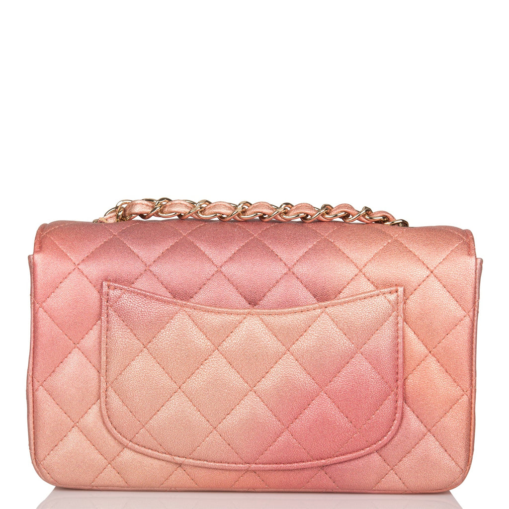 Chanel Top Handle Mini Rectangular Flap Pink Orange Ombre Lambskin