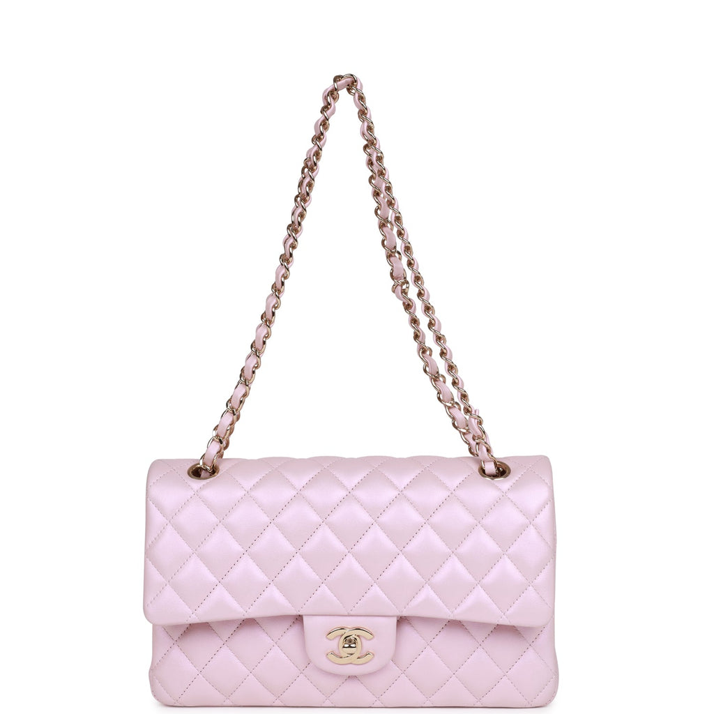 Chanel Pink Iridescent Quilted Lambskin Medium Classic Double Flap Bag, myGemma, NL