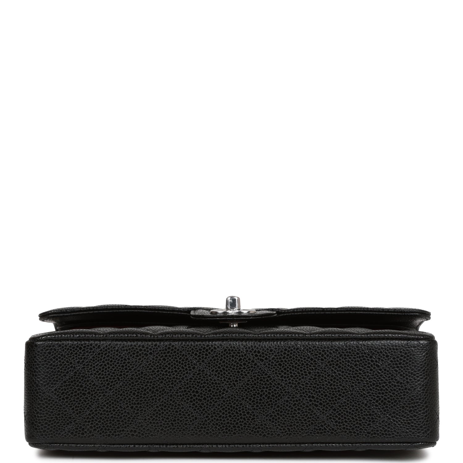 MEDIUM FLAP BAG 25CM BLACK CAVIAR SILVER HARDWARE
