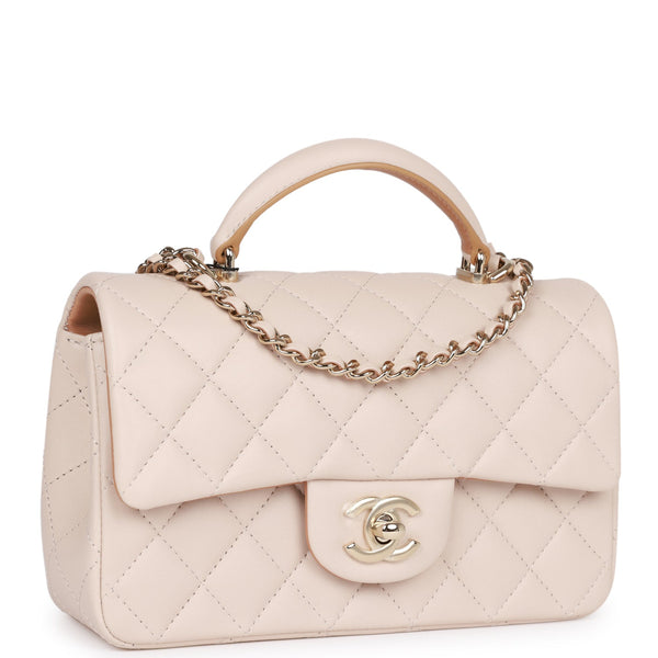 Chanel Yellow Quilted Caviar Coco Handle Bag Mini Q6BFSJ0FY9002