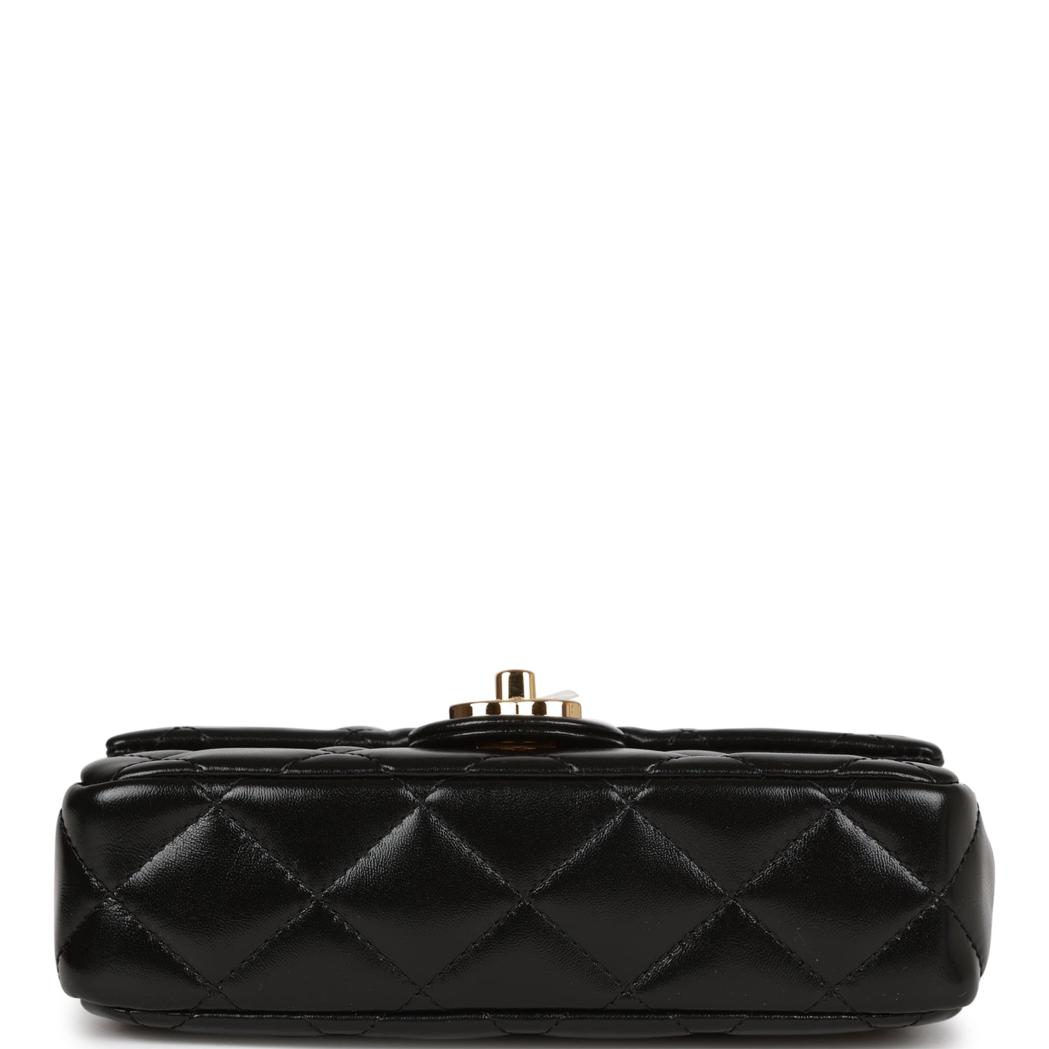Chanel Mini Rectangular Flap with Top Handle Black Lambskin Gold Hardw ...