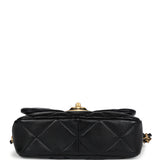 Chanel Heart Mini Flap Bag Black Lambskin Antique Gold Hardware