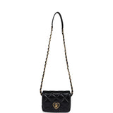 Chanel Heart Mini Flap Bag Black Lambskin Antique Gold Hardware