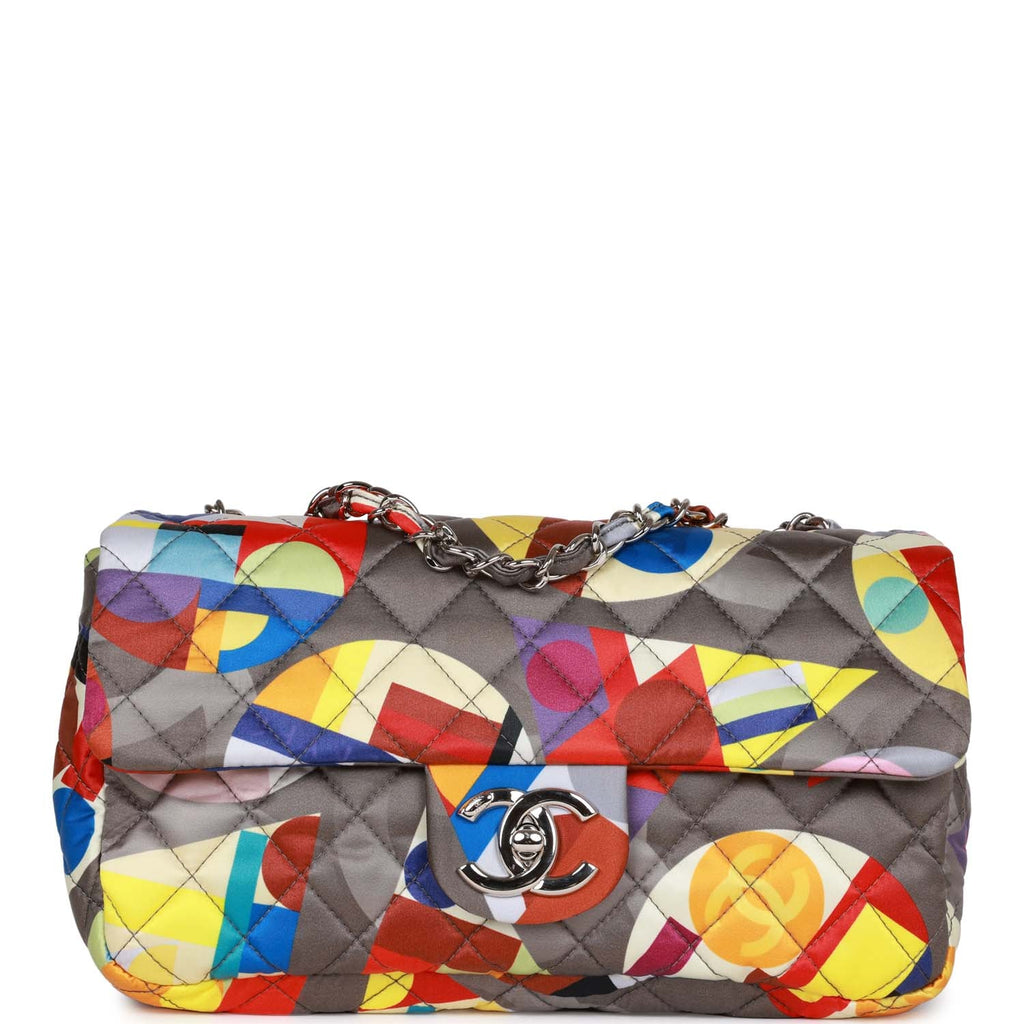Pre-owned Chanel Medium Flap Bag Coco Color Multicolor Nylon