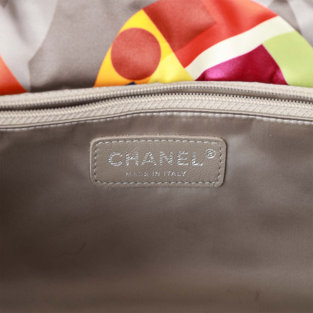 Pre-owned Chanel Medium Flap Bag Coco Color Multicolor Nylon Silver Hardware