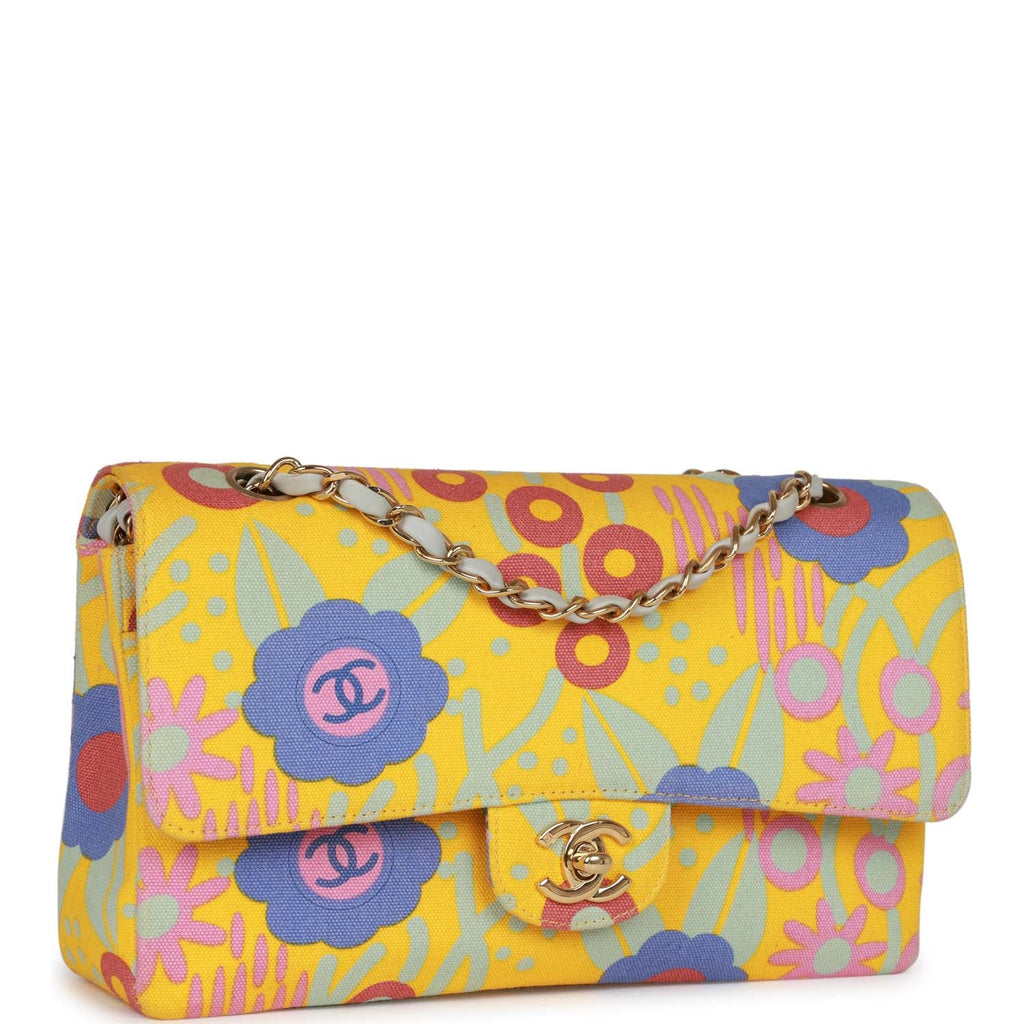Chanel Pink Multicolor Floral Print Quilted Lambskin Leather Mini
