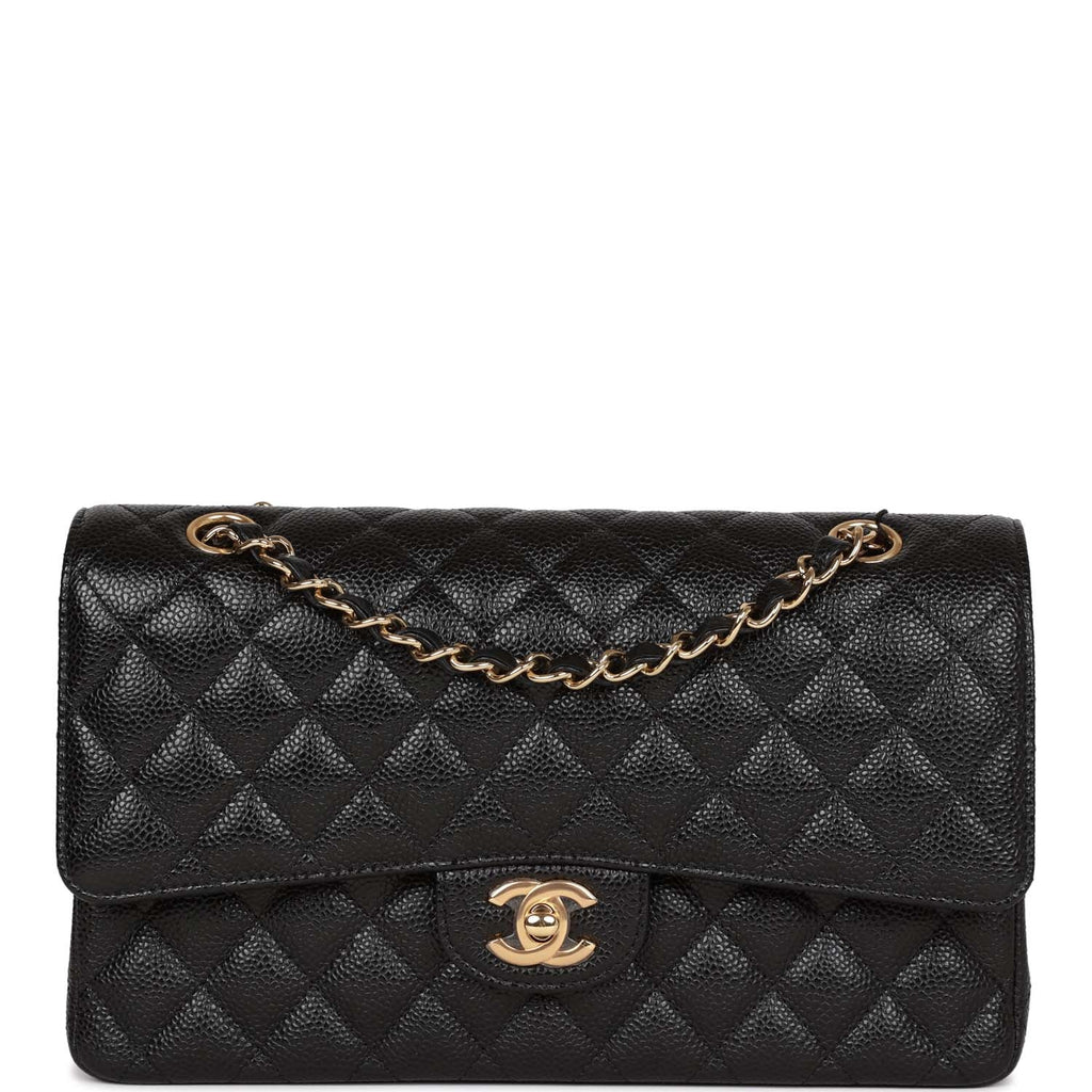 Chanel Medium Classic Double Flap Bag Black Caviar Gold Hardware