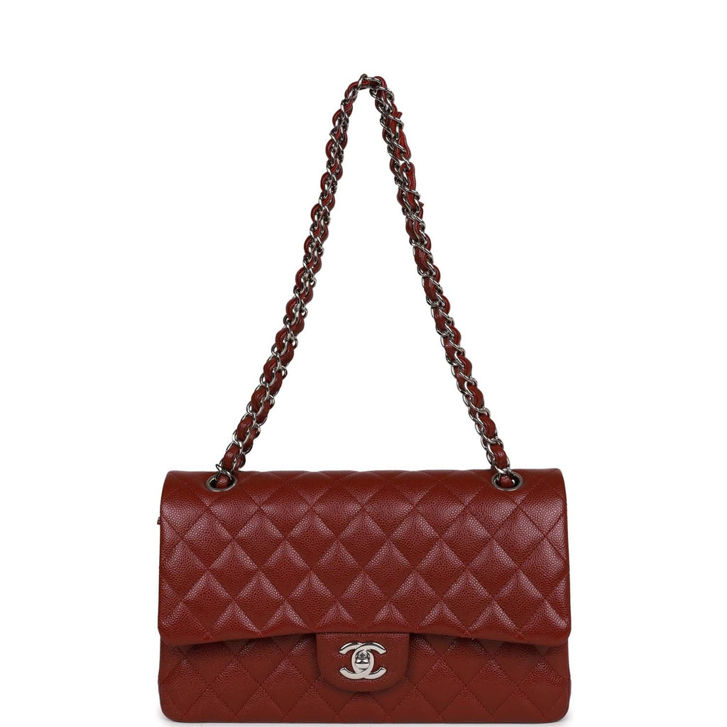 Chanel Flap Bag Quilted Sheepskin With Handle Burgundy
