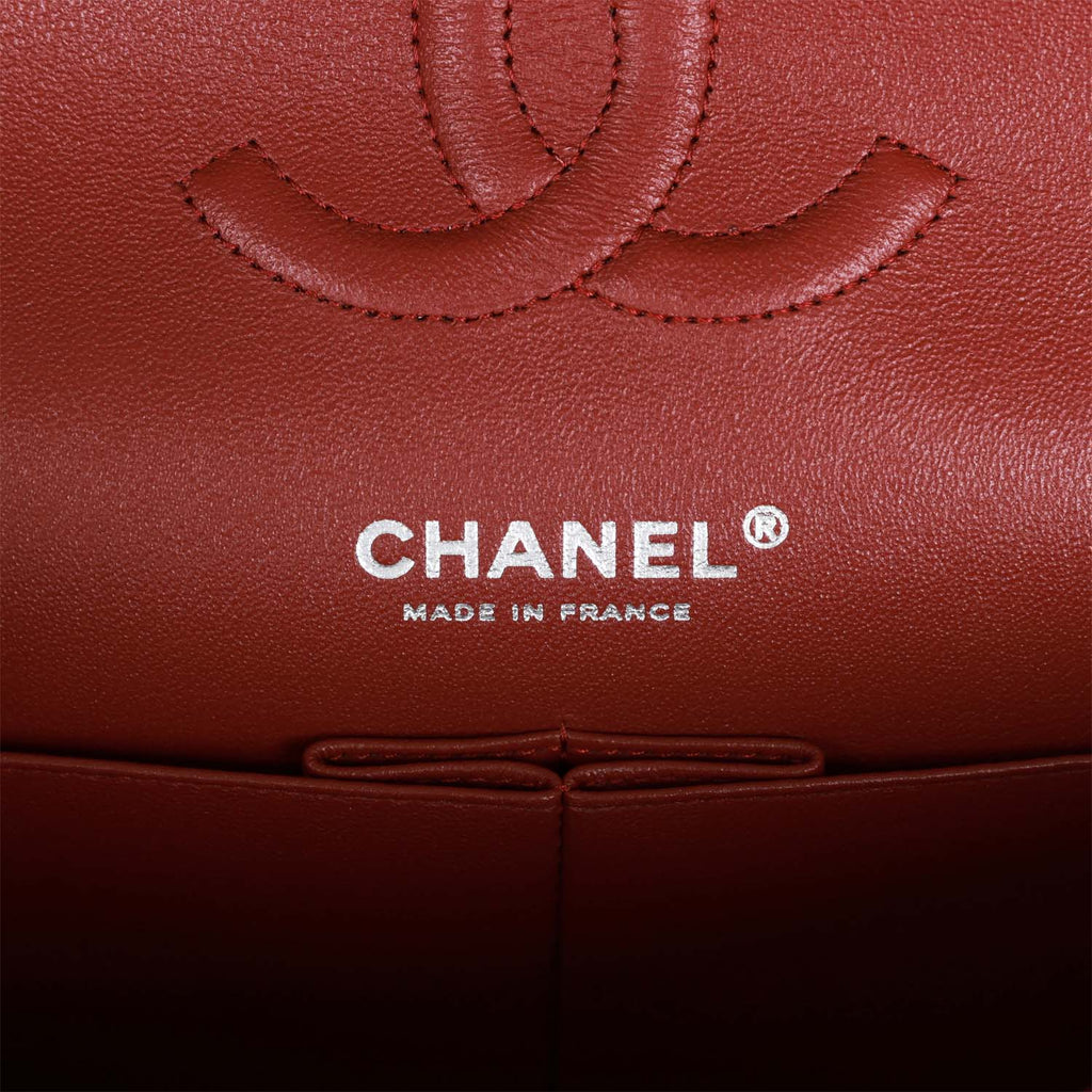 CHANEL Classic Double Flap Jumbo Bag Red Soft Caviar with Silver Hardware  2011 at 1stDibs