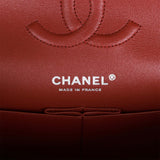 Chanel Medium Classic Double Flap Bag Burgundy Caviar Silver Hardware