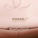Chanel Medium Classic Double Flap Bag Beige Caviar Light Gold Hardware