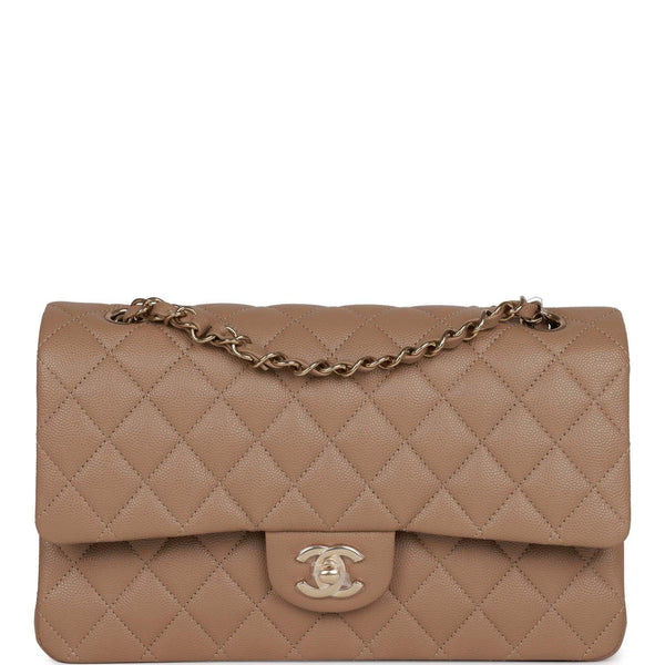 CHANEL Caviar Quilted Medium Double Flap Beige | FASHIONPHILE