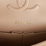 Chanel Medium Classic Double Flap Bag Dark Beige Caviar Light Gold Hardware
