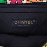 Chanel Medium Flap Bag Multicolor Rainbow Logo Nylon Light Gold Hardware