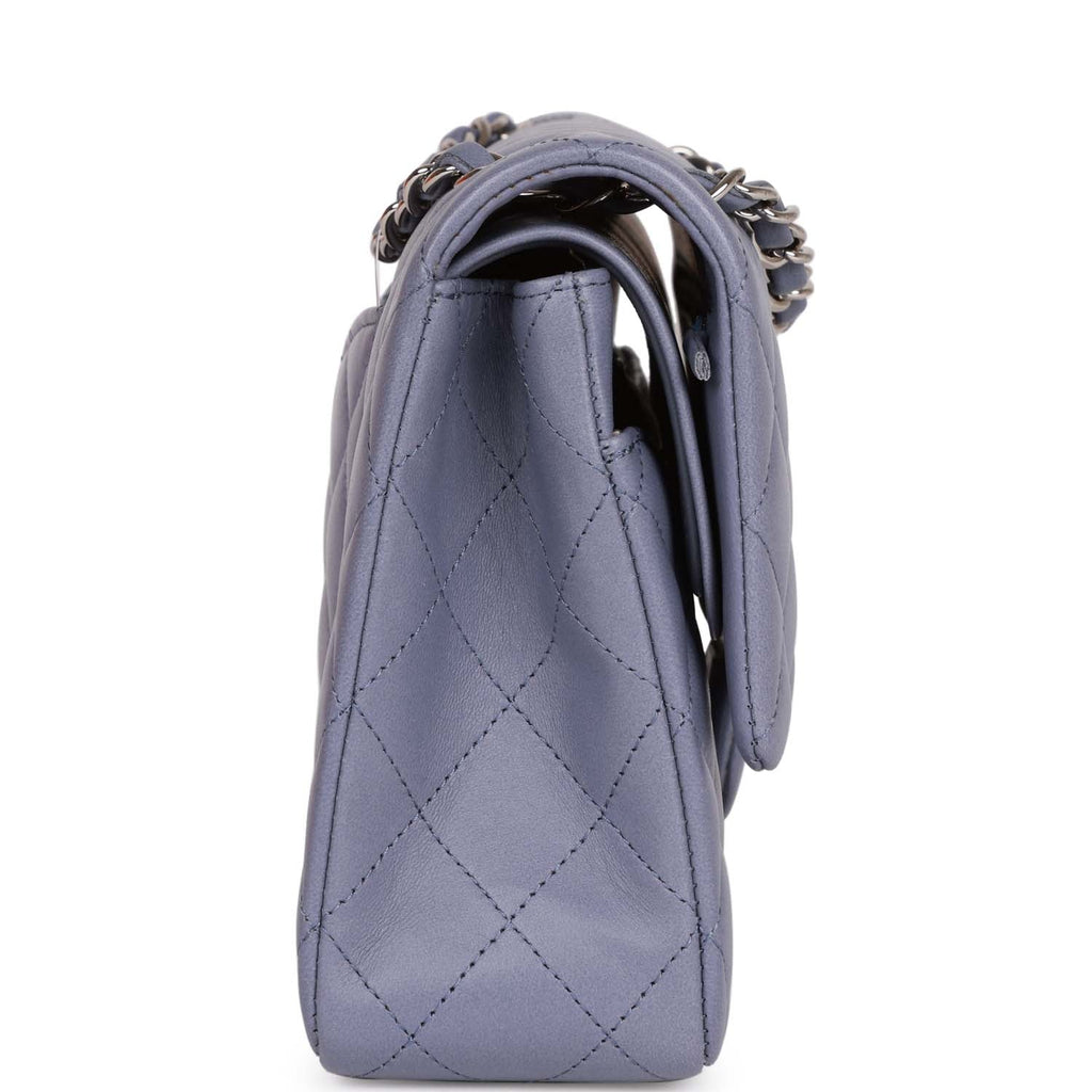 Chanel Medium Classic Double Flap Bag Purple Lambskin Silver Hardware –  Madison Avenue Couture