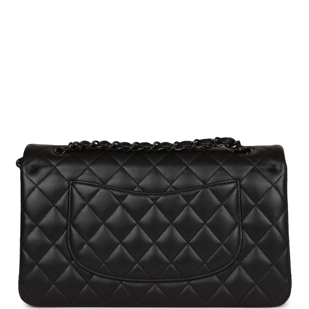 Chanel 2022 Dark Grey Quilted Lambskin Medium Classic Double Flap