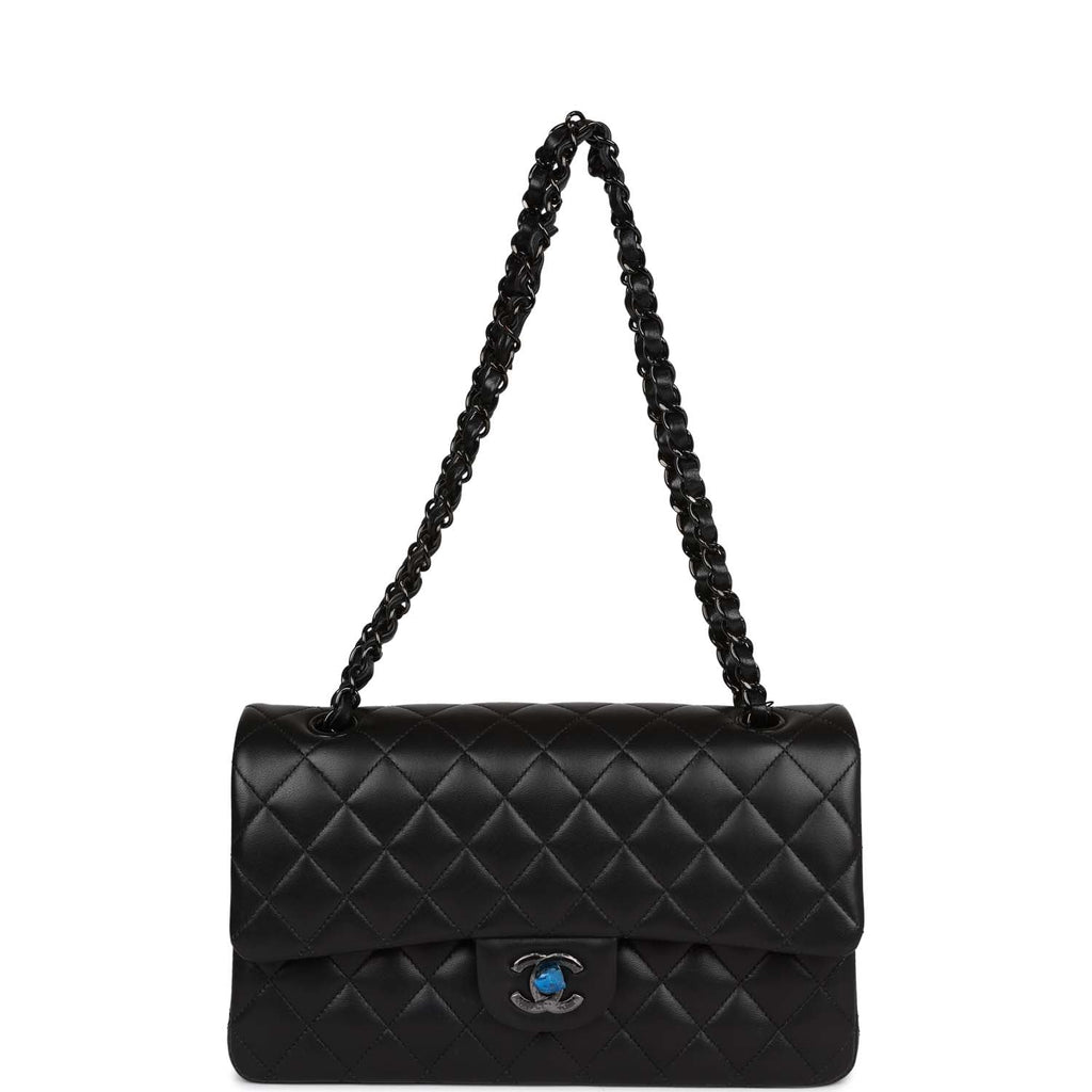 Black Quilted Lambskin Vintage Small Classic Double Flap Bag