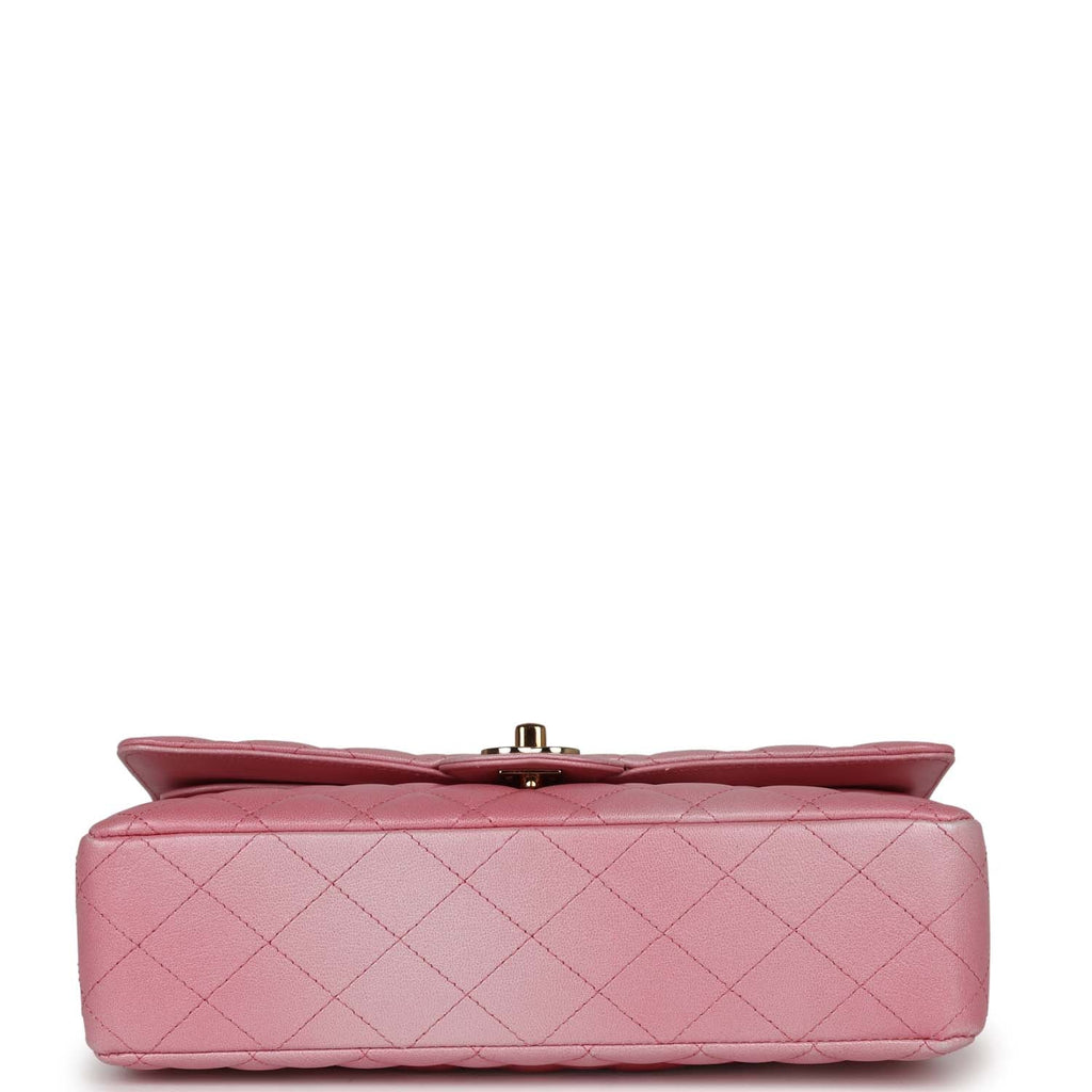 Chanel Medium Classic Double Flap Bag Pink Iridescent Lambskin Silver  Hardware – Madison Avenue Couture
