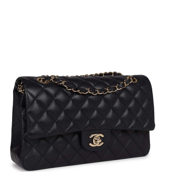 New 23A CHANEL Medium Large Classic Flap Coco Top Handle Blue Caviar Gold  Bag
