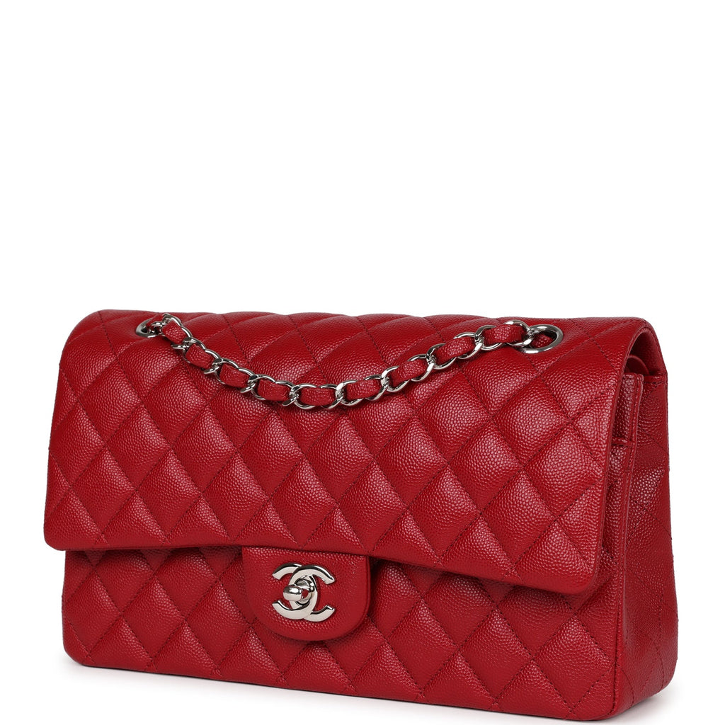 Pre-owned Chanel Medium Classic Double Flap Dark Red Caviar Silver Har – Madison  Avenue Couture