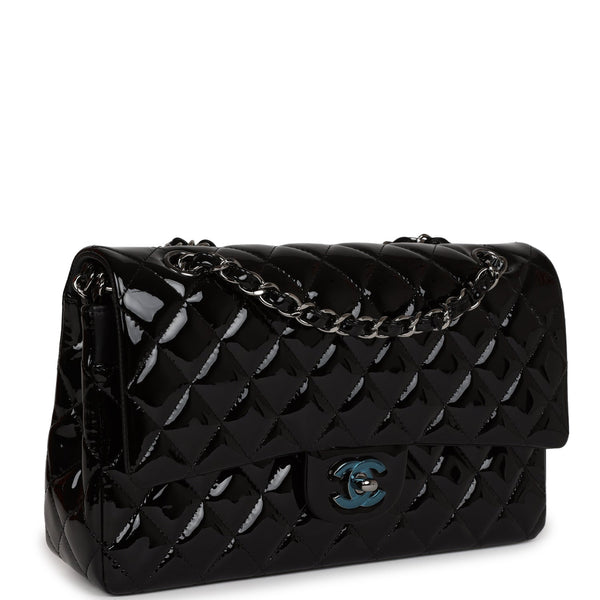 Patent leather clutch bag Chanel Silver in Patent leather - 36296678