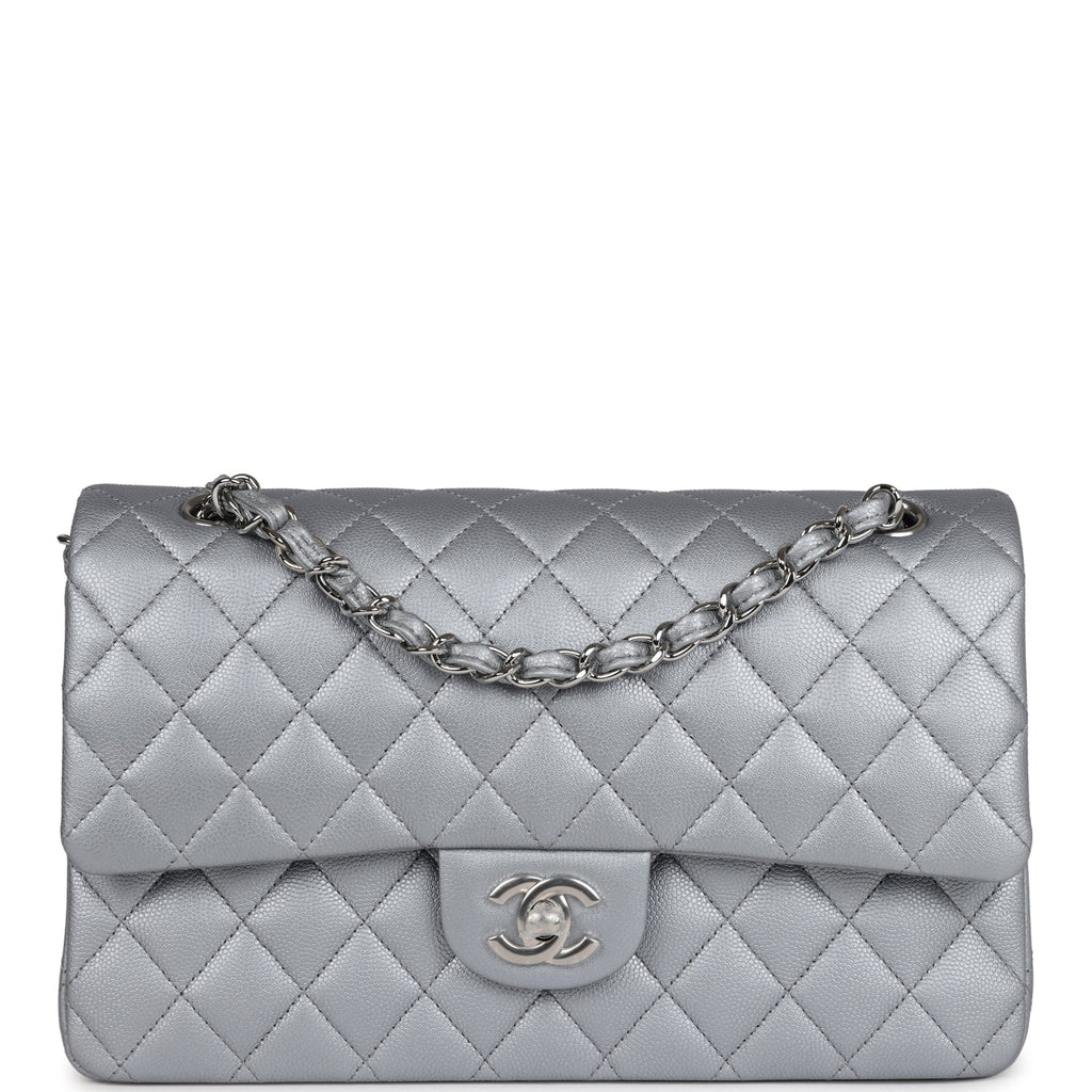 Chanel Medium Classic Double Flap Silver Caviar Silver Hardware – Madison  Avenue Couture