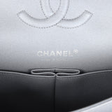 Chanel Medium Classic Double Flap Silver Caviar Silver Hardware