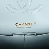 Chanel Medium Classic Double Flap Light Blue Caviar Light Gold Hardware