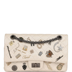 Chanel Ivory Quilted Leather Reissue Lucky Charms Mini Phone