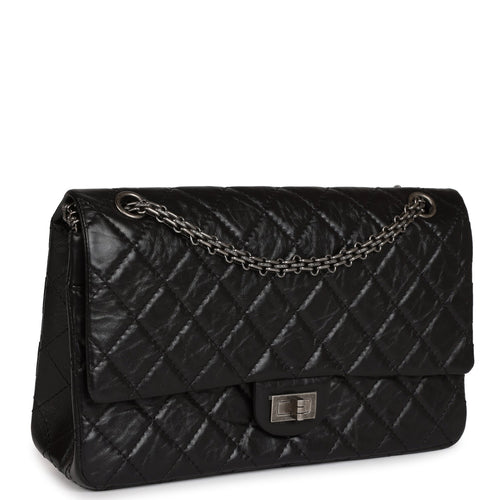 Chanel Medium Reissue 226 2.55 Flap Black Aged Calfskin Ruthenium Hardware