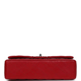 Chanel Medium Classic Double Flap Bag Red Lambskin Silver Hardware