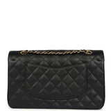 Pre-owned Chanel Medium Classic Double Flap Black Caviar Gold Hardware