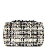 Pre-owned Chanel Mini Classic Flap Black and White Tweed Black Hardware