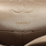 Pre-owned Chanel Medium Classic Double Flap Pearly Beige Caviar Gold Hardware
