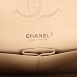 Chanel Medium Classic Double Flap Beige Caviar Gold Hardware